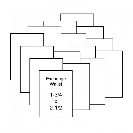 16 - Exchange Wallets (1-3/4 x 2-1/2) ADDED TO PACKAGE ORDER - $10.00